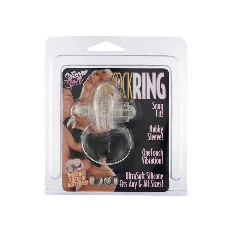 SEVEN CREATIONS - ANEL VIBRADOR DE SILICONE TRANSPARENTE