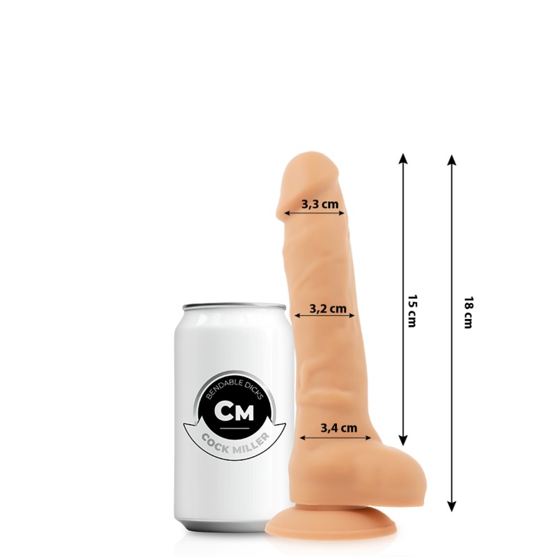 COCK MILLER - GODE RÉALISTE SILICONE DENSITÉ ARTICULABLE CHAIR 18 CM