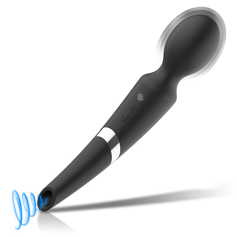 BLACK&SILVER - BECK WAND ET ONDES STIMULANTES EN SILICONE 2 EN 1
