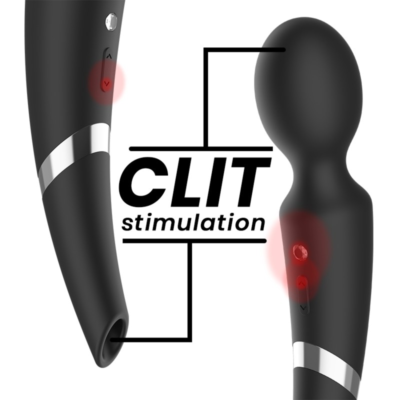 BLACK&SILVER - BECK WAND ET ONDES STIMULANTES EN SILICONE 2 EN 1